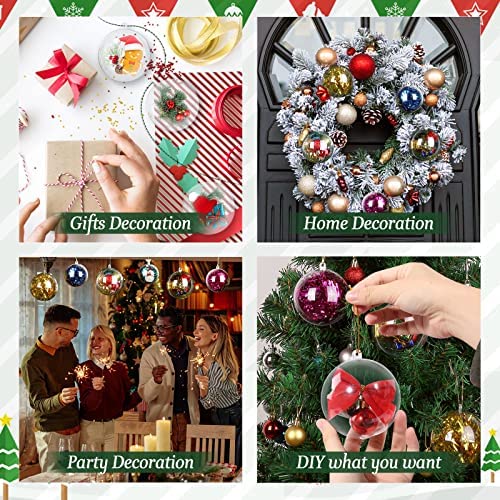 Amazon.com: 20pcs 3.14''/80mm Christmas Balls Clear Plastic Fillable Baubles Ball for Christmas Tree