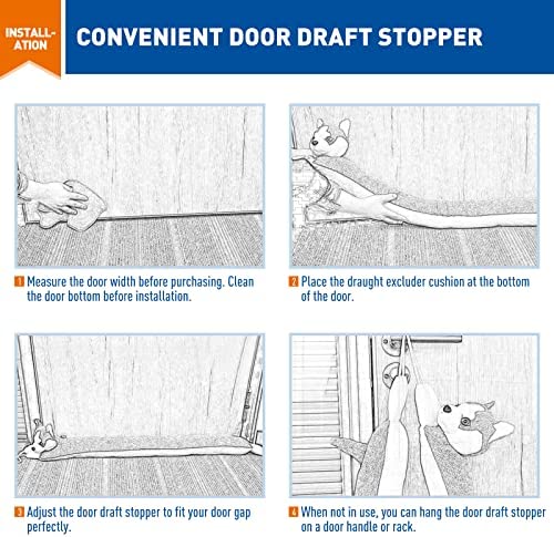 Amazon.com: MAGZO Door Draft Stopper 36 inch, Cute Cat Under Door Draft Blocker, Sound Noise Cold Ai
