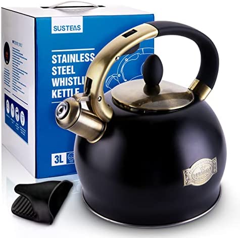 Amazon.com: SUSTEAS Stove Top Whistling Tea Kettle-Surgical Stainless Steel Teakettle Teapot with Co