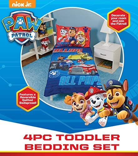 Amazon.com: Paw Patrol Paw Patrol Calling All Pups 4-Piece Toddler Bedding Set : Sports & Outdoo