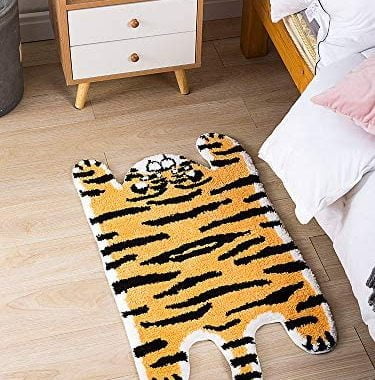 Amazon.com: Cute Soft Tiger Shaped Animals Bath Mat Area Rug for Bedroom Bathroom Kitchen Floor Wate