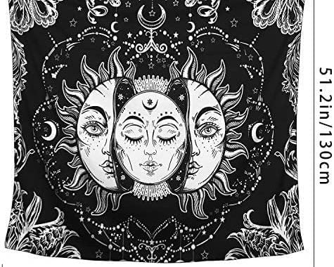 Amazon.com: ARFBEAR Sun and Moon Tapestry, Sun with Stars Psychedelic Popular Mystic Wall Hanging Ta