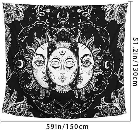 Amazon.com: ARFBEAR Sun and Moon Tapestry, Sun with Stars Psychedelic Popular Mystic Wall Hanging Ta