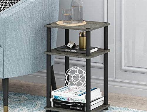 Amazon.com: Furinno Just 3-Tier Turn-N-Tube End Table / Side Table / Night Stand / Bedside Table wit