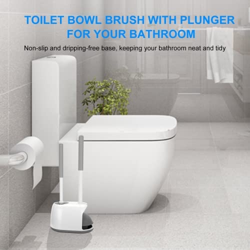 SetSail Toilet Brush and Plunger Set, Toilet Plungers for Bathroom Heavy Duty Toilet Bowl Brush and