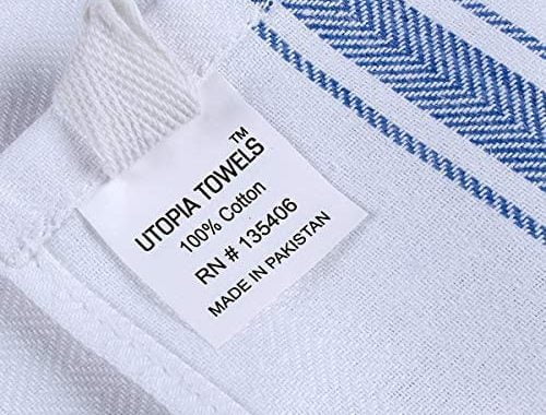 Utopia Towels Dish Towels, 15 x 25 Inches, 100% Ring Spun Cotton Super Absorbent Linen Kitchen Towel