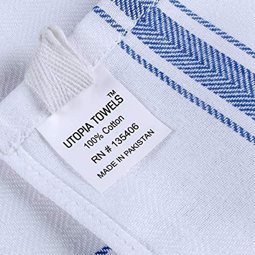 Utopia Towels Dish Towels, 15 x 25 Inches, 100% Ring Spun Cotton Super Absorbent Linen Kitchen Towel