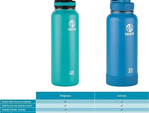 Amazon.com: Takeya Originals Vacuum Insulated Stainless Steel Water Bottle, 40 Ounce, White : Sports