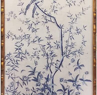 Amazon.com: HongFengtang Chinese Rice Paper Print China Flower And Bird Bamboo Frame 19.5 X 35.8 Inc