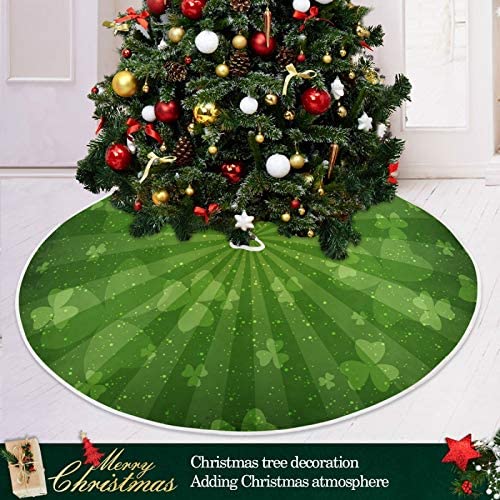 Amazon.com: Nander Abstract Green St. Patrick's Day Christmas Tree Skirt Funny Christmas Decoration