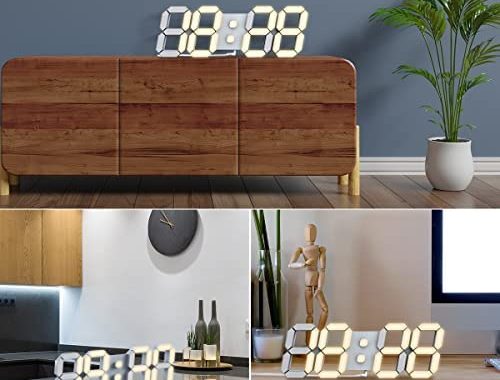 COVERY 3D LED Digital Alarm Clock 9.7 Inch Desk Wall Clocks, Remote Control, and 50,000-Hour Lifespa