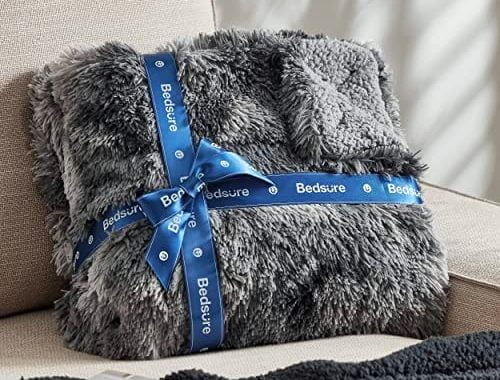 Amazon.com: Bedsure Faux Fur Throw Blanket Tie Dye Grey – Fuzzy, Fluffy, and Shaggy Faux Fur, Soft a