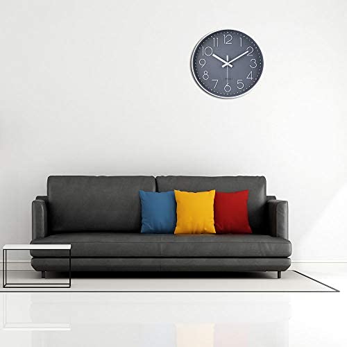 Amazon.com: jomparis 12 Inch Non-Ticking Wall Clock Silent Battery Operated Round Wall Clock Modern