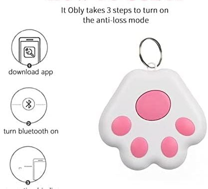 SuanlaTDS Mini Cute Cat Dog GPS Tracking Locator, 1Pcs Prevention -Lost Waterproof Portable for Lugg