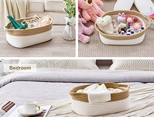 Amazon.com: OIAHOMY Cotton Rope Storage Basket, Set of 5 Woven Baskets for Organizing with Handles,