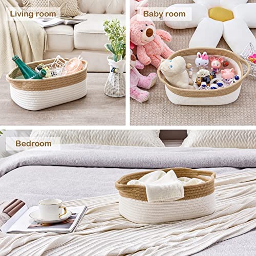 Amazon.com: OIAHOMY Cotton Rope Storage Basket, Set of 5 Woven Baskets for Organizing with Handles,