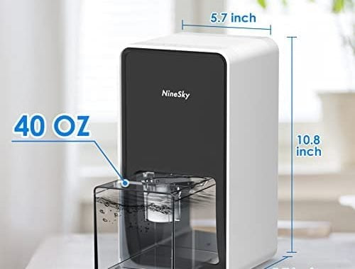 NineSky Dehumidifier, (350 sq.ft) 40 OZ Dehumidifiers for Bathroom, Bedroom, Dehumidifier with Auto