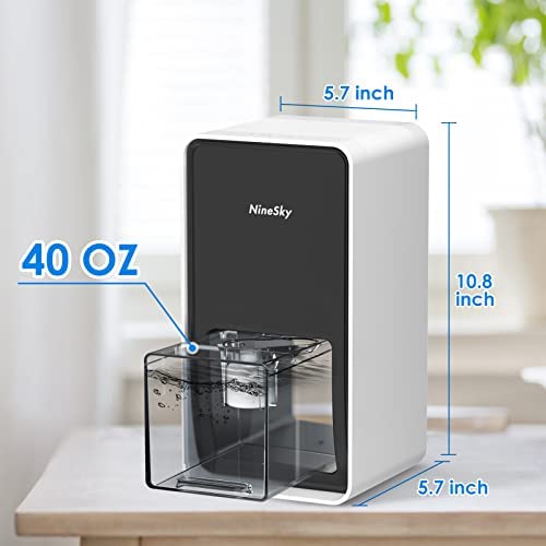 NineSky Dehumidifier, (350 sq.ft) 40 OZ Dehumidifiers for Bathroom, Bedroom, Dehumidifier with Auto