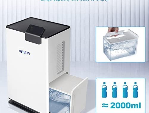 SEAVON Dehumidifiers for Home Up to 7500 Cubic Feet (780 Sq ft), Quiet Dehumidifier with 2 Working M