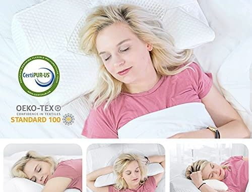 Amazon.com: Elviros Cervical Memory Foam Pillow, Contour Pillows for Neck and Shoulder Pain, Ergonom