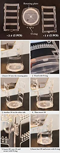 Sooyee 360 Rotating Earring Holder and Jewelry Organizer, 4 Tiers Jewelry Rack Display Classic Stand