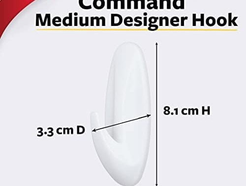 Command Medium Designer Hooks, White, 2-Hooks, Organize & Decorate Damage-Free