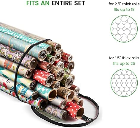 Amazon.com: ZOBER Wrapping Paper Storage Container - Fits 14 to 20 Standard Rolls Up to 40"- Slim De
