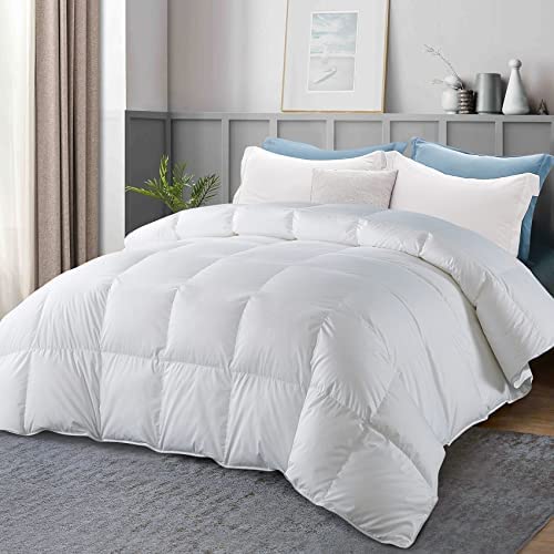 Amazon.com: WhatsBedding Goose Down Comforter - White Queen Size All Season Feather and Down Duvet -