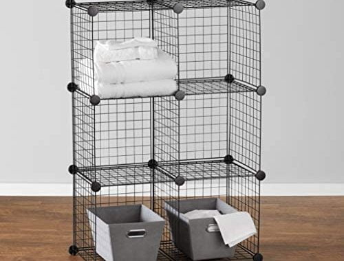 Amazon.com: Amazon Basics 6-Cube Wire Grid Storage Shelves, 14" x 14" Stackable Cubes, Black : Tools