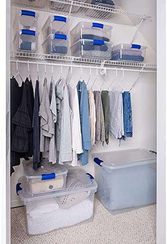 Amazon.com - HOMZ Heavy Duty Modular Clear Plastic Stackable Storage Tote Containers with Latching a