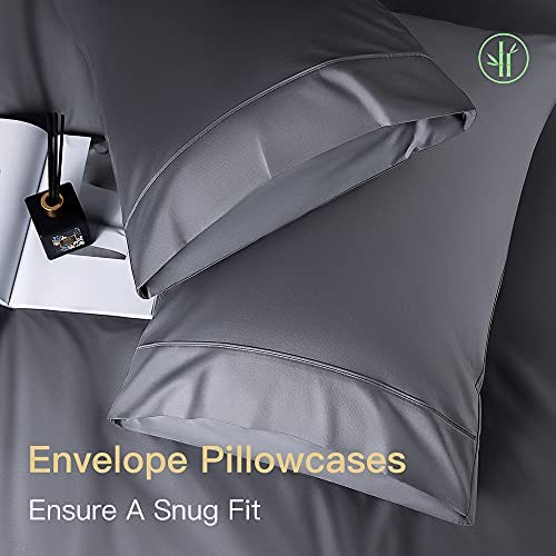 Shilucheng Cooling Breathable Bamboo Bed Sheets Set - King Size,1800 Thread Count Super Silky Soft w