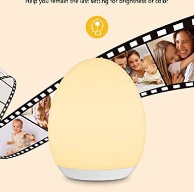 MediAcous Night Light for Kids, Baby Night Light with 8 Colors Changing & Dimming Function, Rech