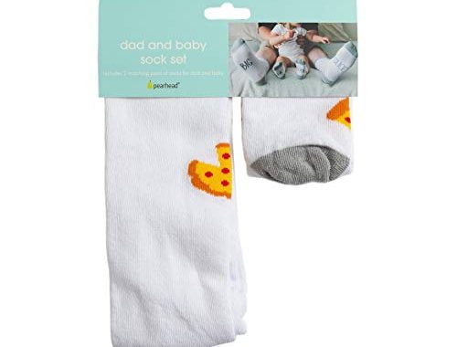 Amazon.com : Pearhead Dad & Baby Matching Sock Set, Big & Little Slice Pizza Socks for Paren