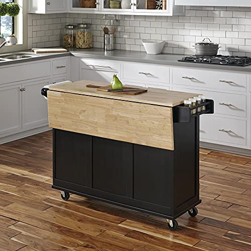 Amazon.com: Homestyles Dolly Madison Kitchen Cart with Wood Top and Drop Leaf Breakfast Bar, Rolling