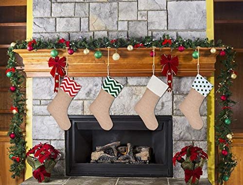 Sunshane 4 Pieces Christmas Stocking Holders Mantel Hooks Hanger Christmas Safety Hang Grip Stocking