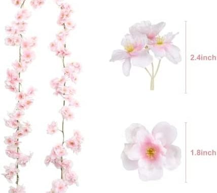 Amazon.com: Sunm Boutique Artificial Cherry Blossom Garland Cherry Blossom Hanging Vine Silk Sakura