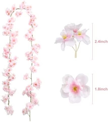Amazon.com: Sunm Boutique Artificial Cherry Blossom Garland Cherry Blossom Hanging Vine Silk Sakura