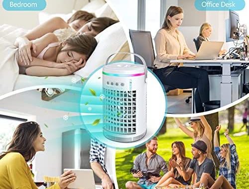 Portable Air Conditioner Fan,Mollget 1400ml Effective Evaporative Portable Personal Air Cooler Humid