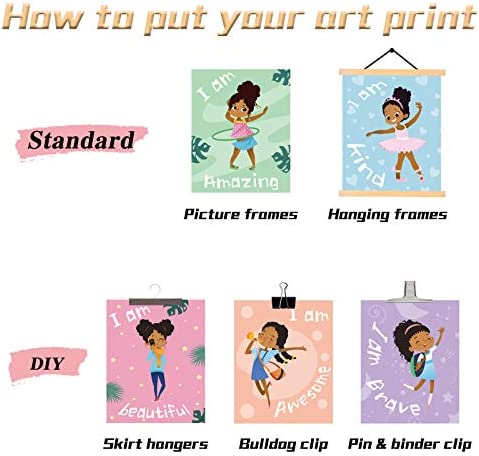Amazon.com: Outus 9 Pieces Girls Room Decor Black Girl Wall Painting Art Decor Motivational Black Gi