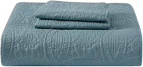 Amazon.com: Mellanni Bedspread Coverlet Set - King Size Bedding Cover with Shams - Ultrasonic Quilti