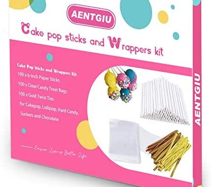 Amazon.com: 300 PCS Cake Pop Sticks and Wrappers Kit, Including 100ct 6-inch Paper Lollipop Sticks,