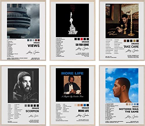 Withnotag Drake Signed Limited Posters Music Album Cover Posters Print Set of 6 Room Aesthetic Canva