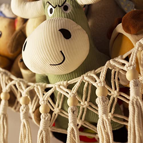 Amazon.com: Stuffed Animal Toy Storage Hammock with LED Light-Macrame Jumbo Doll Room Corner Organiz