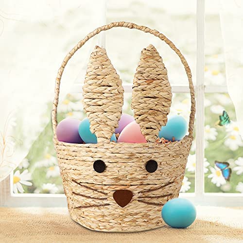 Amazon.com: Juegoal Easter Bunny Woven Basket for Party Favors, Handmade Straw Wicker Easter Candy E