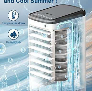 Amazon.com: BALKO 3-IN-1 Evaporative Air Cooler, Portable Air Conditioner Fan/Humidifier with Ice Bo