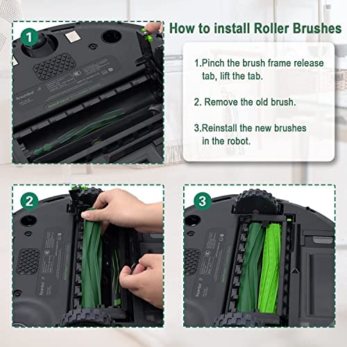 2 Set Replacement Roller Brushes Compatible for iRobot Roomba E & I & J Series, i7 i7+ i3 i3