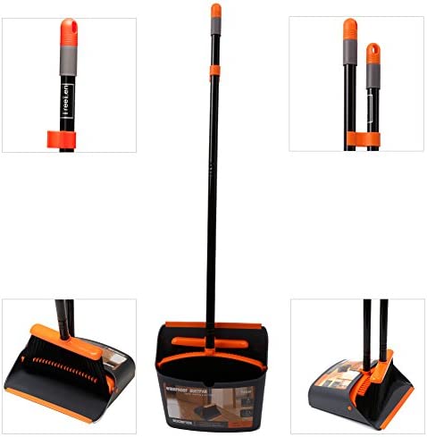 Amazon.com: Broom and Dustpan/Dustpan with Broom Combo with 52" Long Handle for Home Kitchen Room Of