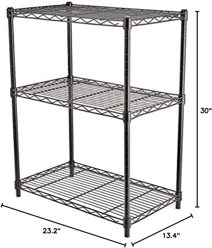 Amazon Basics 3-Shelf Adjustable, Heavy Duty Storage Shelving Unit (250 lbs loading capacity per she