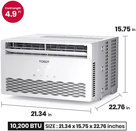 Amazon.com: TOSOT 10,000 BTU Window Air Conditioner - Energy Star, Modern Design, and Temperature-Se