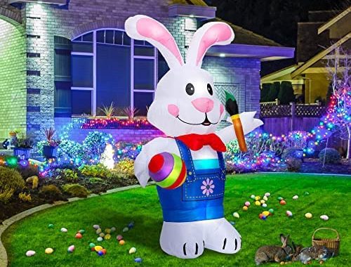 Amazon.com: EAONE 6Ft Easter Inflatable Outdoor Decorations Blow Up Yard Decoration Inflatable Bunny